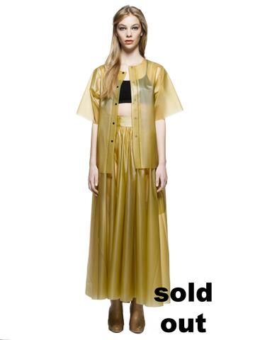 MESI - Ankle long Pleated wrap skirt Solid Gold