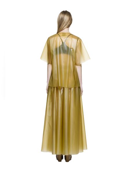 MESI - Ankle long Pleated wrap skirt Solid Gold