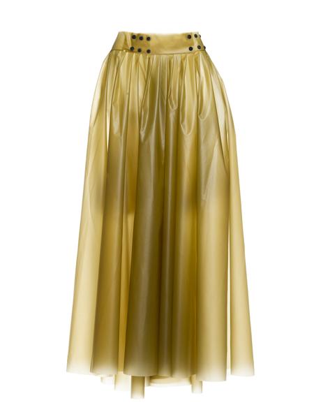 MESI - Ankle long Pleated wrap skirt Solid Gold